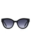 Fossil 53mm Gradient Cat Eye Sunglasses In Black