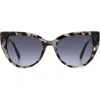 Fossil 52mm Cat Eye Sunglasses In Blue