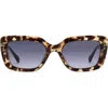 Fossil 52mm Gradient Rectangular Sunglasses In Blue