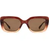 Fossil 52mm Gradient Rectangular Sunglasses In Gray
