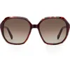 Fossil 54mm Gradient Rectangular Sunglasses