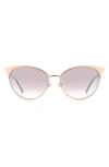 Fossil 55mm Gradient Cat Eye Sunglasses In Gold