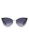 Fossil 55mm Gradient Cat Eye Sunglasses In Black