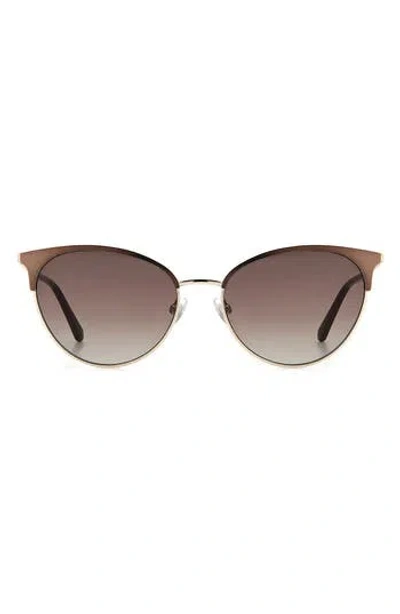 Fossil 55mm Gradient Cat Eye Sunglasses In Brown
