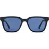 Fossil 55mm Rectangular Sunglasses In Matte Blue/blue