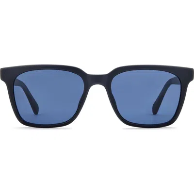 Fossil 55mm Rectangular Sunglasses In Matte Blue/blue