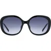 Fossil 56m Gradient Oval Sunglasses In Black