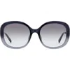 Fossil 56m Gradient Oval Sunglasses In Blue