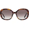 Fossil 56m Gradient Oval Sunglasses In Brown