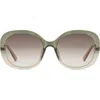 Fossil 56m Gradient Oval Sunglasses In Green