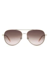 Fossil 58mm Gradient Pilot Sunglasses In Brown