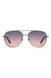 Fossil 58mm Gradient Pilot Sunglasses In Gray