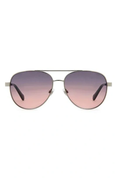 Fossil 58mm Gradient Pilot Sunglasses In Gray