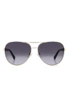 Fossil 60mm Aviator Sunglasses In Gold
