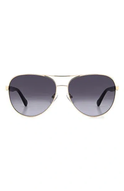 Fossil 60mm Aviator Sunglasses In Gold