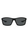 Fossil 63mm Polarized Rectangular Sunglasses In Black