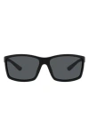 Fossil 63mm Polarized Rectangular Sunglasses In Black