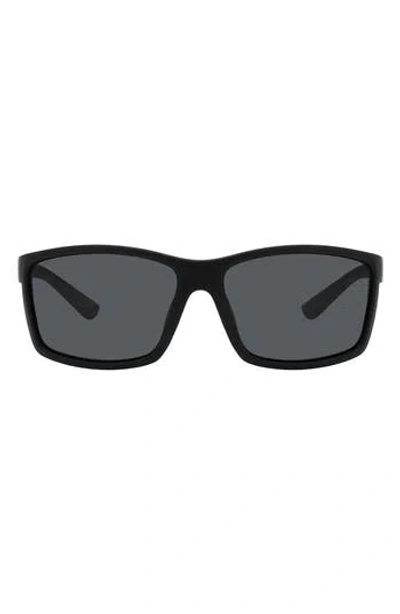 Fossil 63mm Polarized Rectangular Sunglasses In Black