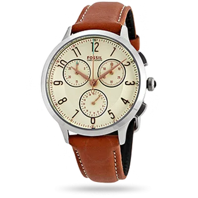Fossil Abilene Chronograph White Dial Ladies Watch Ch3014 In Beige / Gold Tone / Nude / Rose / Rose Gold Tone / White