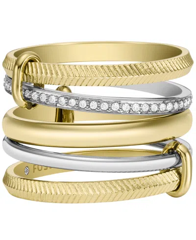 Fossil All Stacked Up Two-tone Stainless Steel Prestack Ring