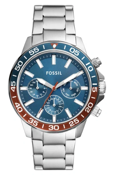 Fossil Bannon Bracelet Strap Multifunction Watch, 45mm In Metallic
