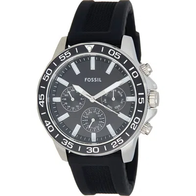 Fossil Bannon Multifunction Black Silicone Watch In White