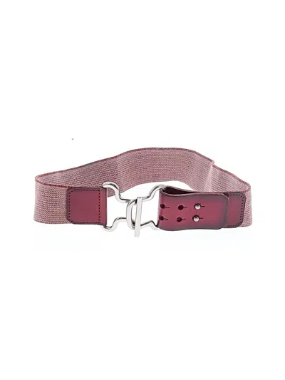 Pre-owned Fossil Belt In Burgundy