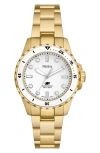 Fossil Women's Blue Dive Three-hand Gold-tone Stainless Steel Watch 36mm In Gold