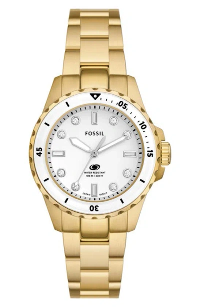 FOSSIL BLUE DIVE BRACELET WATCH, 36MM