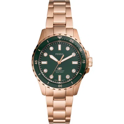 Fossil Blue Dive Crystal Quartz Bracelet Watch, 36mm