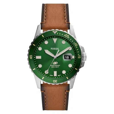 Fossil Blue Dive Tan Litehide Leather Mens Watch In Brown