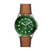 Fossil Blue Dive Tan Litehide Leather Mens Watch In Brown