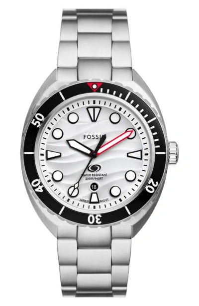 Fossil Men's Breaker Three-hand Date Stainless Steel Watch 42mm In Silver