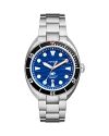 Fossil Men's Breaker Three-hand Date Stainless Steel Watch 42mm In Blue/silver