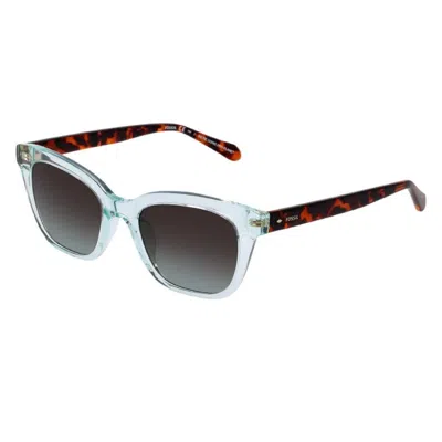 Fossil Brown Gradient Square Ladies Sunglasses Fos 2126/g/s 00ox/ha In Blue