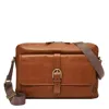 Fossil Brown Leather Camden Messenger Bag In Brown