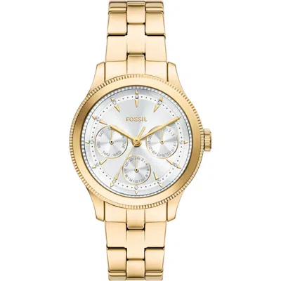 Fossil Brynn Bracelet Strap Multifunction Watch, 38mm In Gold