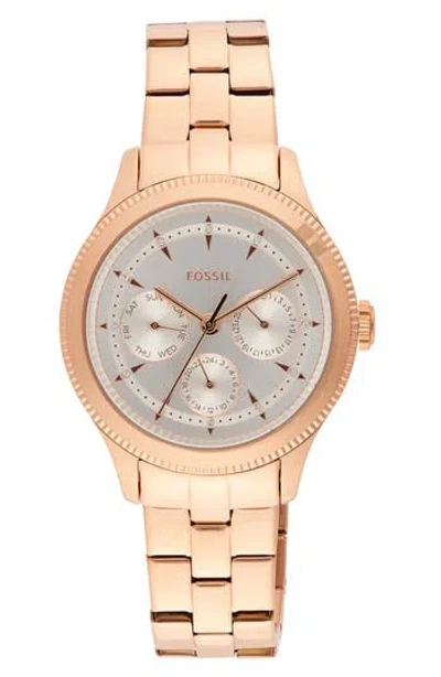 Fossil Brynn Crystal Embellished Quartz Bracelet Watch, 38mm In Gold