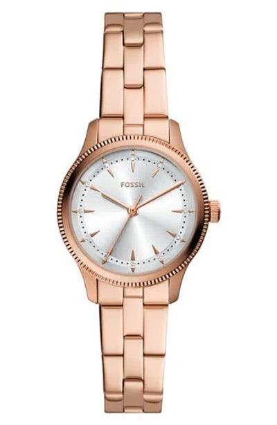 Fossil Brynn Rose Gold Tone Bracelet Watch, 30mm In Pink