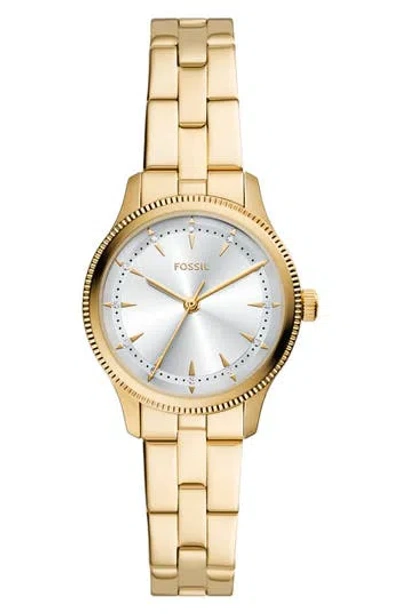 Fossil Brynn Three-hand Stainless Steel Bracelet Watch, 30mm In Gold