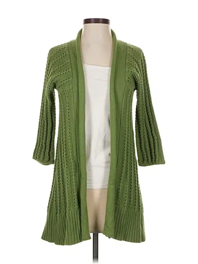 Pre-owned Fossil Cardigan Sweater In Green