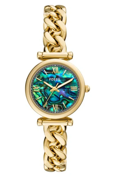Fossil Carlie Watch, 28mm In Gold/abalone