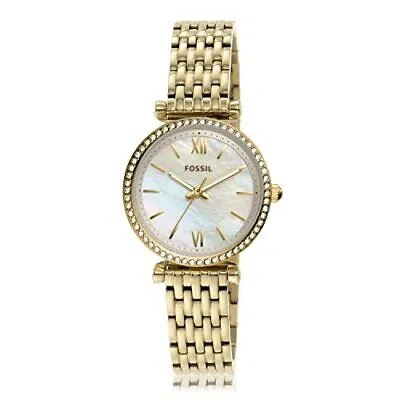 Pre-owned Fossil Carlie Mini Analog White Dial Women's Watch-es4735it