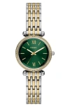Fossil Carlie Watch, 28mm In Green