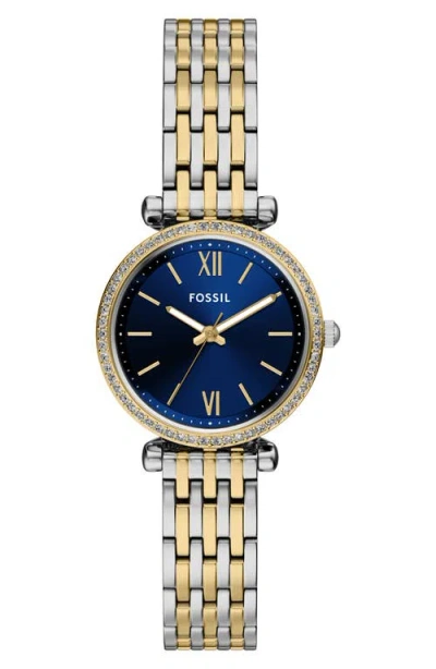 Fossil Carlie Watch, 28mm In Blue