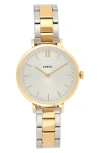 Fossil Carlie Two Tone Bracelet Watch In Gold
