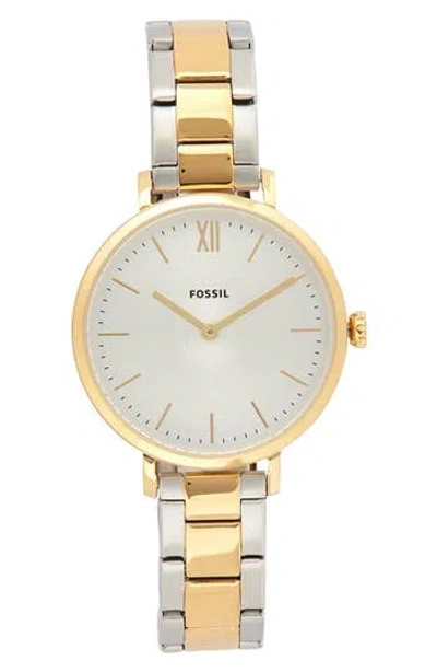 Fossil Carlie Two Tone Bracelet Watch In Multi