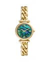 Fossil Carlie Watch, 28mm In Gold/green