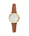 Fossil Carlie Watch, 28mm In Silver/brown