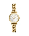 Fossil Women's Carlie Three-hand Gold-tone Stainless Steel Watch 28mm In Silver/gold